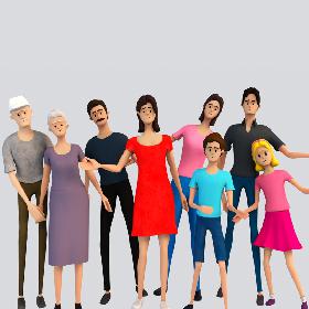 Cartoon Family Rigged 3D